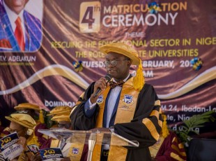 An Address Delivered by the Vice-Chancellor, Prof. A.O. Olorunnisola at the 4th Matriculation Ceremony