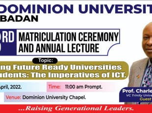 Dominion University holds her third Matriculation Ceremony